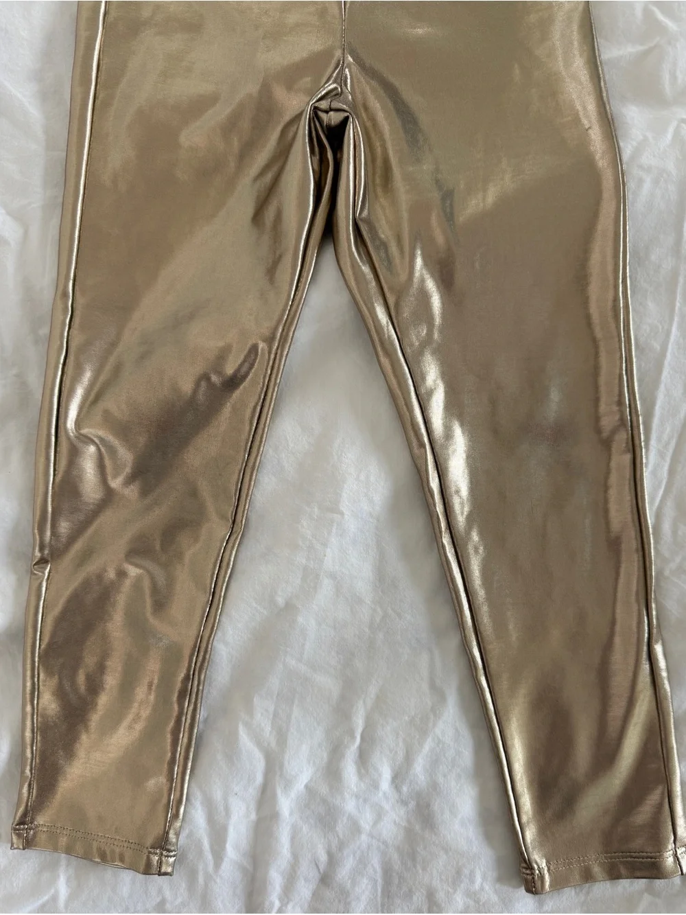 Pink chicken gold lame legging 6T